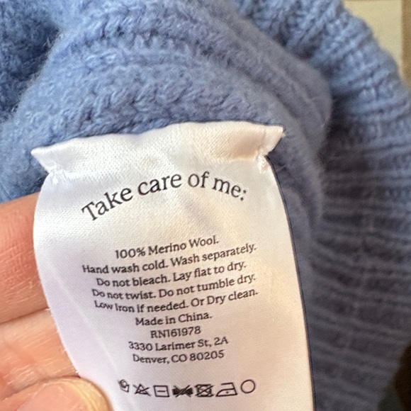 Halfdays Ribbed Knit Beanie in Dusty Blue - Picture 2 of 2